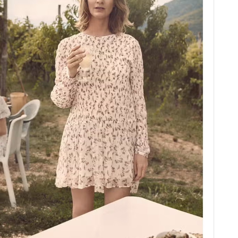 FRAME Floral Smocked Dress L - Picture 4 of 10